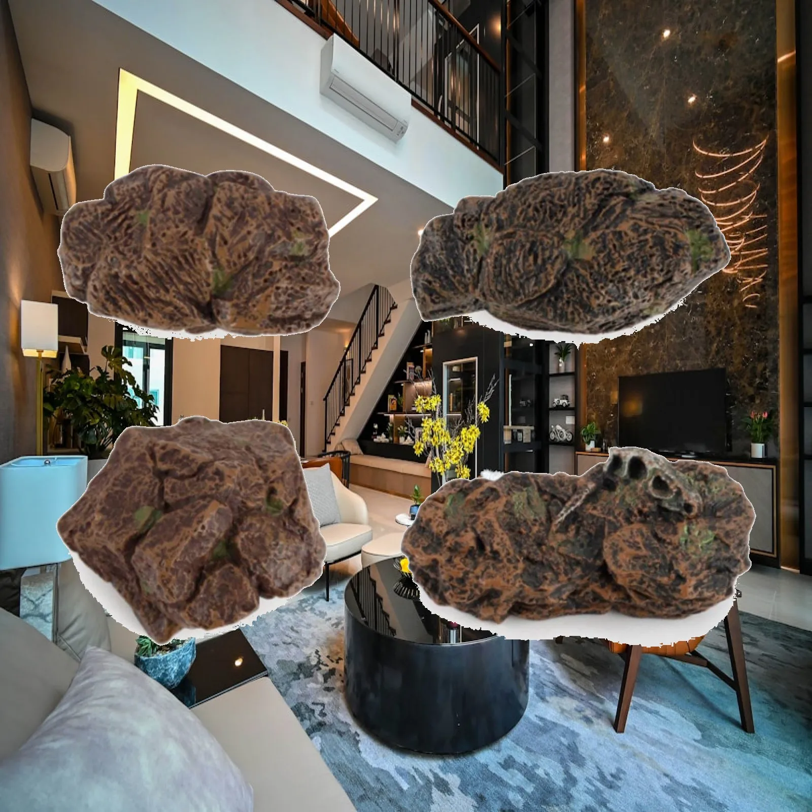 Simulated Forest Display Miniature Stump Prop Rugged Earth Tone Log Accessory for Creative Scene Layouts