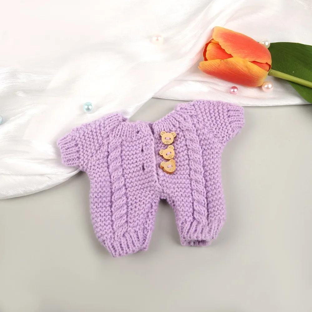 Kid Gift Cute Button Sweater Clothing DIY High Quality 20cm Cotton Doll Clothes Lovely jumpsuits