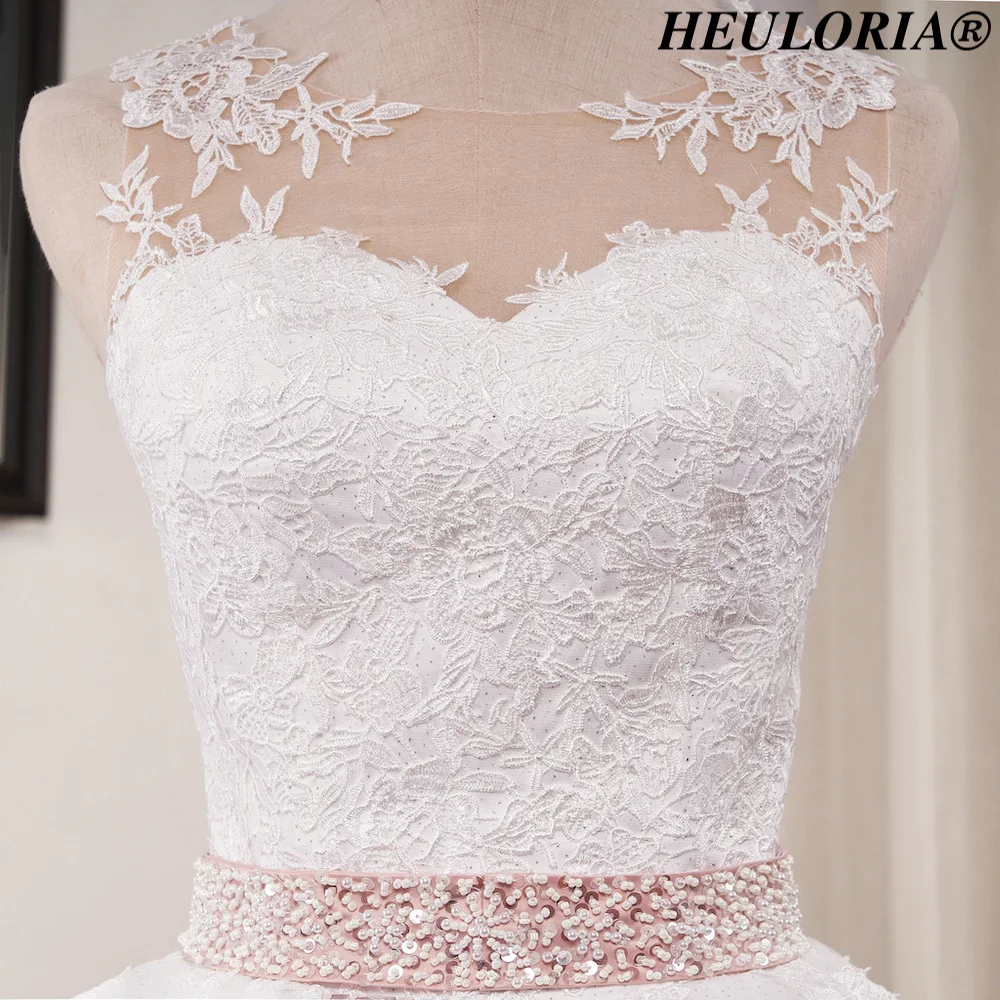 Heiloria-vestido De novia De princesa con lentejuelas brillantes, traje De baile con cinturón, apliques De encaje, talla grande