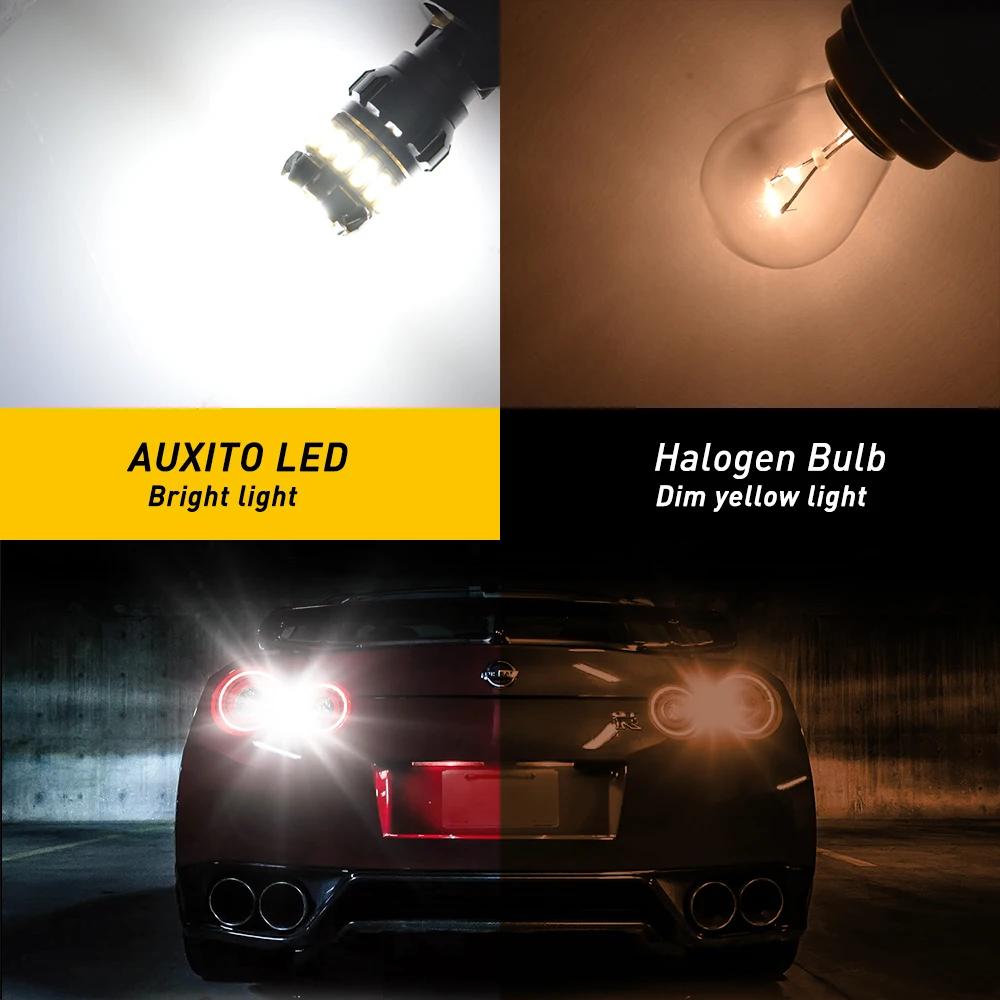 AUXITO 2Pcs 1157 LED Bulb Canbus for Car P21/5W  BAY15D 1156 BA15S P21W 7440 W21W W21/5W Reverse Daytime Running Light No Error