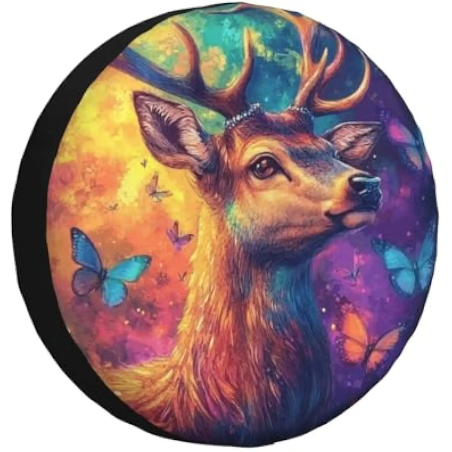 

Mystical Deer Butterfly Spare Tire Cover Waterproof Wheel Protector