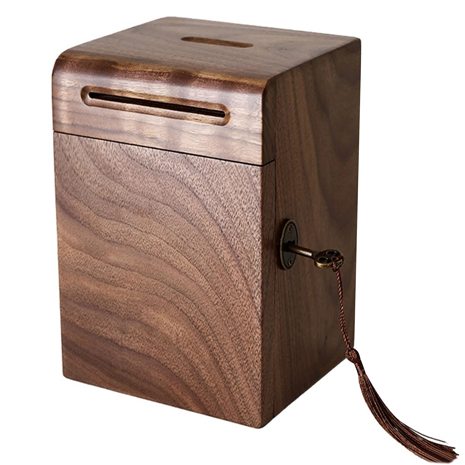 

Копилки для взрослых из массива дерева, копилка из орехового дерева ручной работы, сейф для денег с замком, деревянная копилка для монет, украшение для дома