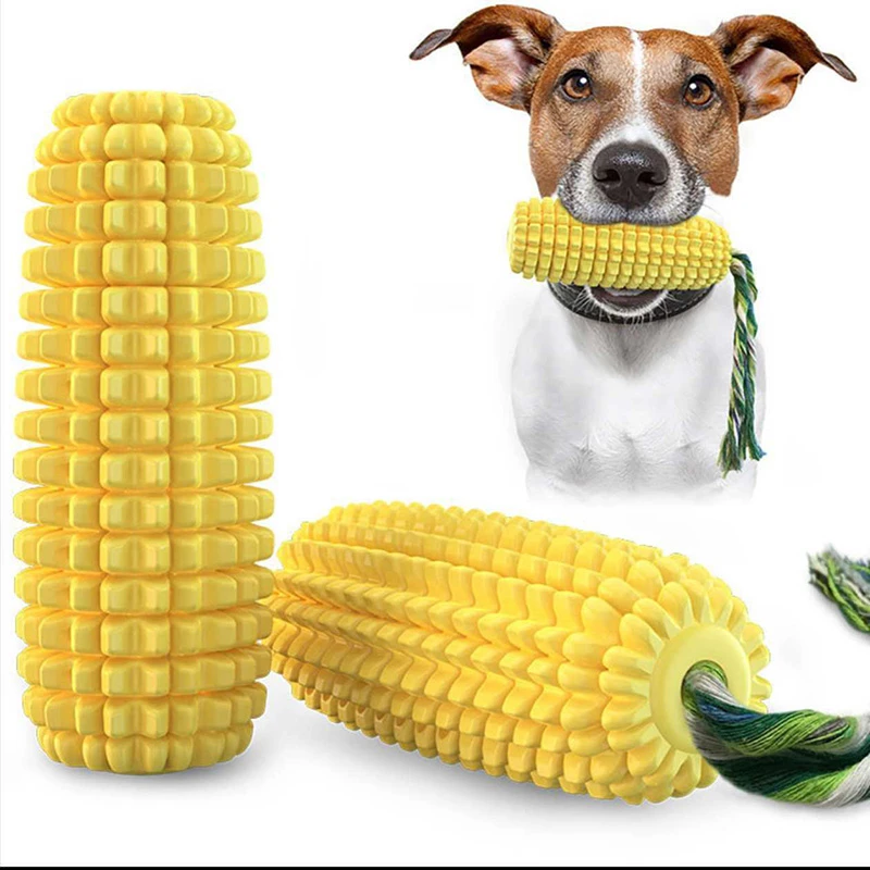 Juguete de Corn Dog con Sonido Simulado, Duradero, para Masticar, Limpieza Dental, Cepillo de Dientes Interactivo para Mascotas, Perros Pequeños