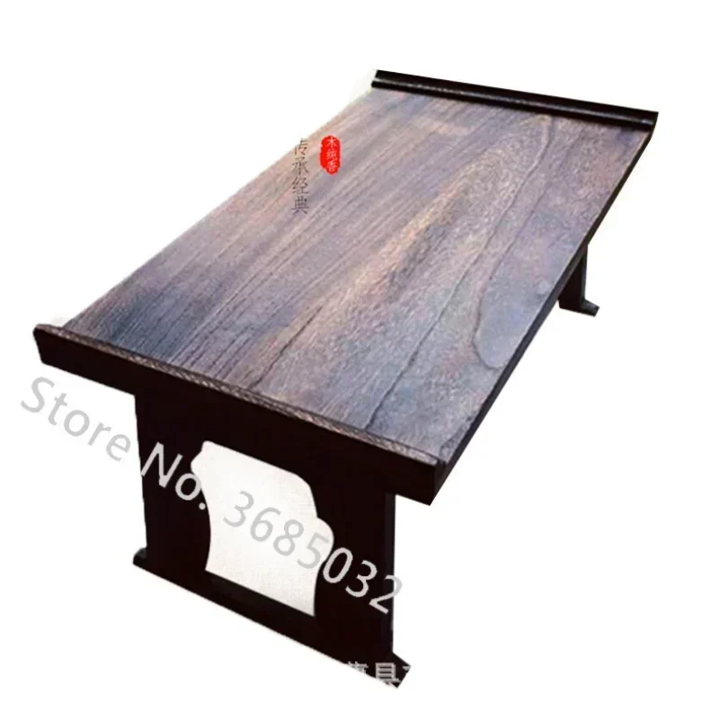 Antique Foldable Chinese Low Tea Table Gongfu Tea Desk Japanese Style Bay Window Wooden Side Table for Living Room Decor