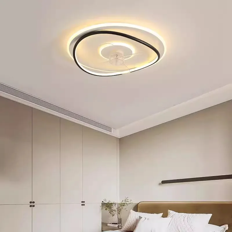 Modern LED Ceiling Fan Light Remote Control with Infinite Dimming 6 Levels of Wind Speed Bedroom Living Room Chandelier Home Fan