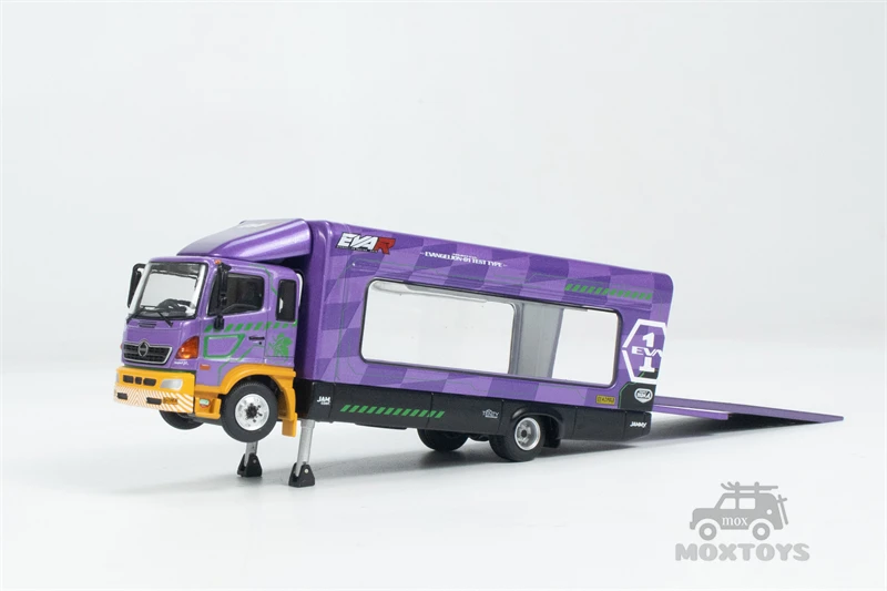 Unique Model × Tiny 1:64 Hino 500 Ranger EVA Painting lifting box truck Diecast Model Car