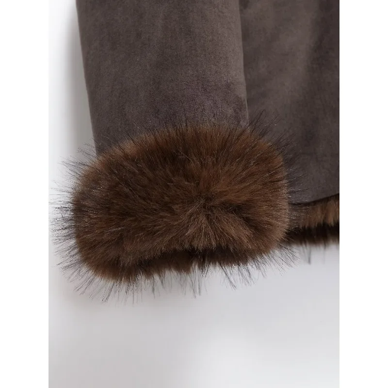 CharmChant レディース リバーシブル シアリングジャケット レザージャケット 冬 2025 フェイクファーコート 女性用 新作 コート 暖かいアウターウェア