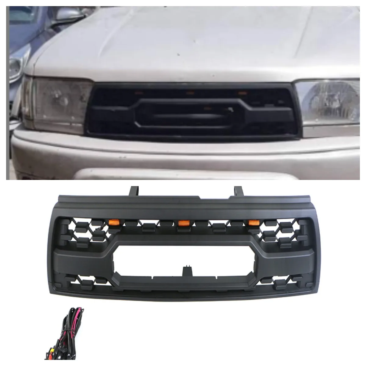 

1996-2002 ABS Black Grille With Light Fit for 4Runner