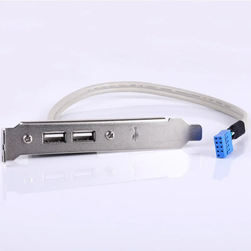 1pc Newest High Qulity Double Port USB Rear Motherboard Extension Cord Desktop PC Case PCI USB 2.0 Baffle Wire
