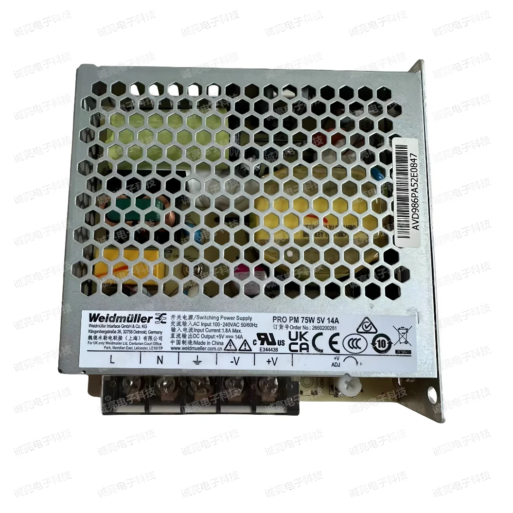 

Original Weidmiller PRO PM 75W 5V 14A DC flat panel switching power supply 2660200281