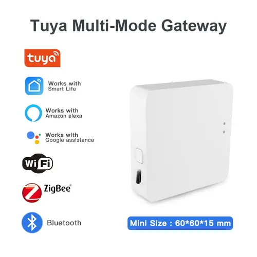 Imagen 1 del producto Tuya-Hub de enlace inteligente, puerta de enlace multimodelo, puente de casa inteligente, WiFi, Bluetooth, aplicación ZigBee 3,0, Control remoto inalámbrico, Alexa y Google