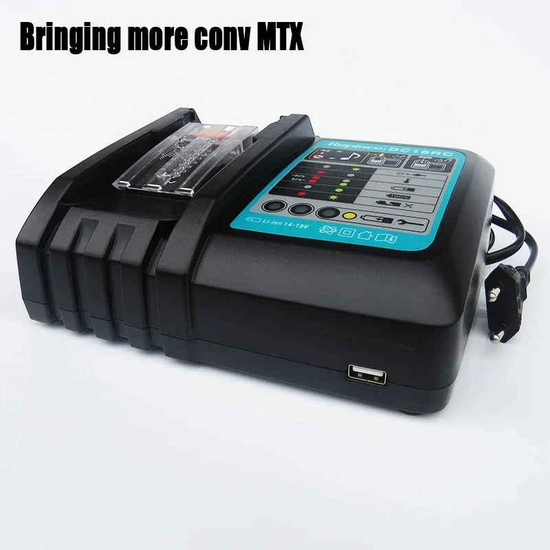 Li-ion Battery Charger 3A Charging Current for Makita 14.4V 18V BL1840 BL1830 BL1815 Bl1430 BL1415  DC18RC DC18RA with USB port