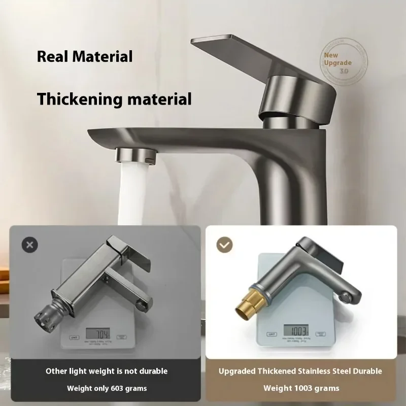 

Angle Adjustable Faucet Kitchen Blender Stainless Steel Sink Water Hot and Cold Bathroom Washbasins Mixer for Bathroom Facilitie