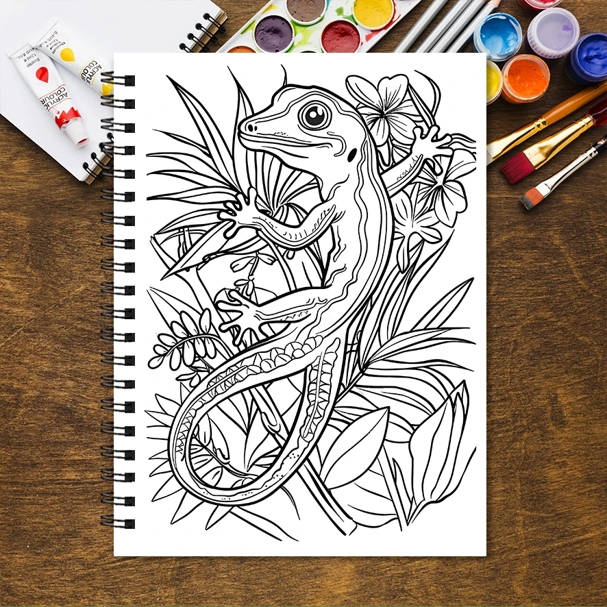 Laid Back Frog Adult Coloring Book - 8.3 x 11.2 Inch 32 Page Coloring Book - Helps Reduce Stress and Ease Emotions