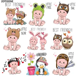 ZOTOONE Cute Baby Bear Owl Iron on Pathes for Clothing DIY Heat Transfers Print on T-shirt Dresses Washable Stickers for Kids  G