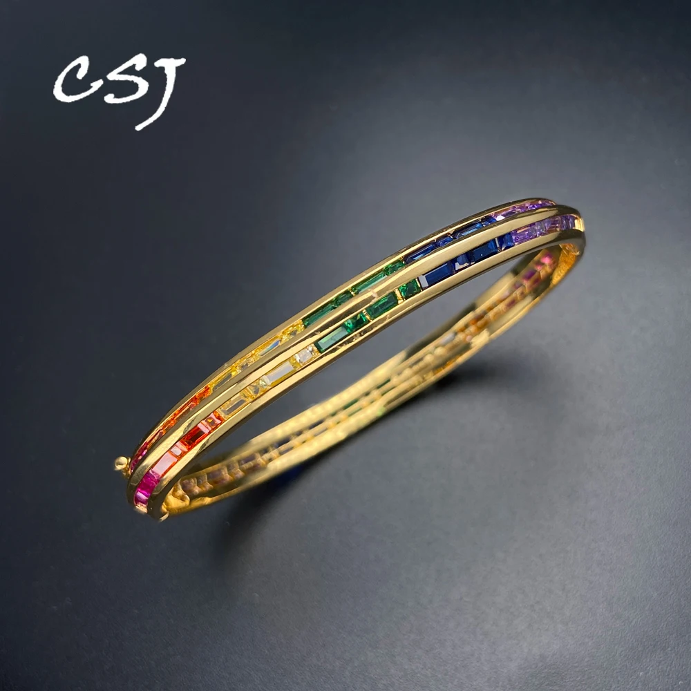 

Разноцветный браслет из корунда с камнями, позолоченный, для женщин, для вечеринок, на день рождения, модный ювелирный подарок