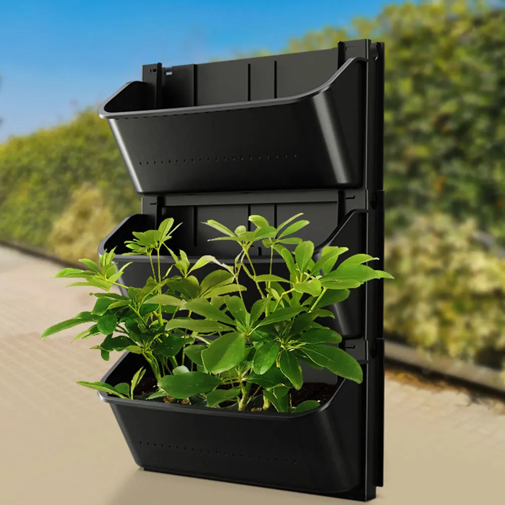 2 قطعة صندوق زراعة الحديقة زارع معلق على الحائط للنباتات الداخلية الخارجية أصيص زهور عمودي ديكور جدار المعيشة البلاستيك #4