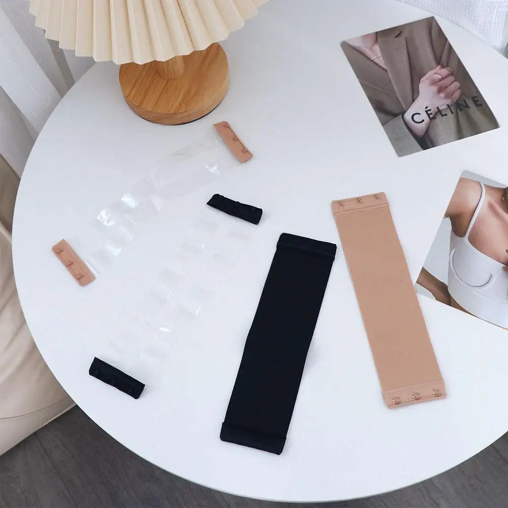 ノンスリップ目に見えない 3 フック弾性バンド女性延長バックルブラジャーアクセサリー透明ブラジャーエクステンダーブラジャーバックル