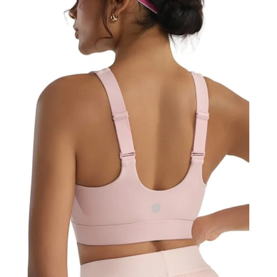 

RUNNING GIRL Adjustable Straps High Impact Sports Bra for Women, High Support Workout Sports Bras with Sewn in Pads