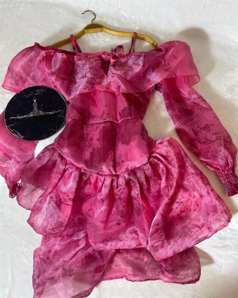 Abiti da ballo retrò squisiti con spalle scoperte A-line a strati in chiffon abito da occasione formale abiti per le donne abiti di lusso De Xv