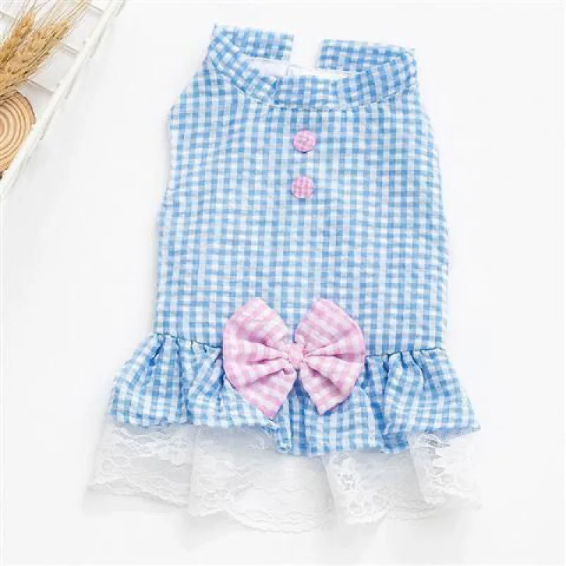 Cat Skirt Clothes Summer Thin Cute Princess Skirt Vest Puppet Teddy Kitten Small Dog Pet Clothes