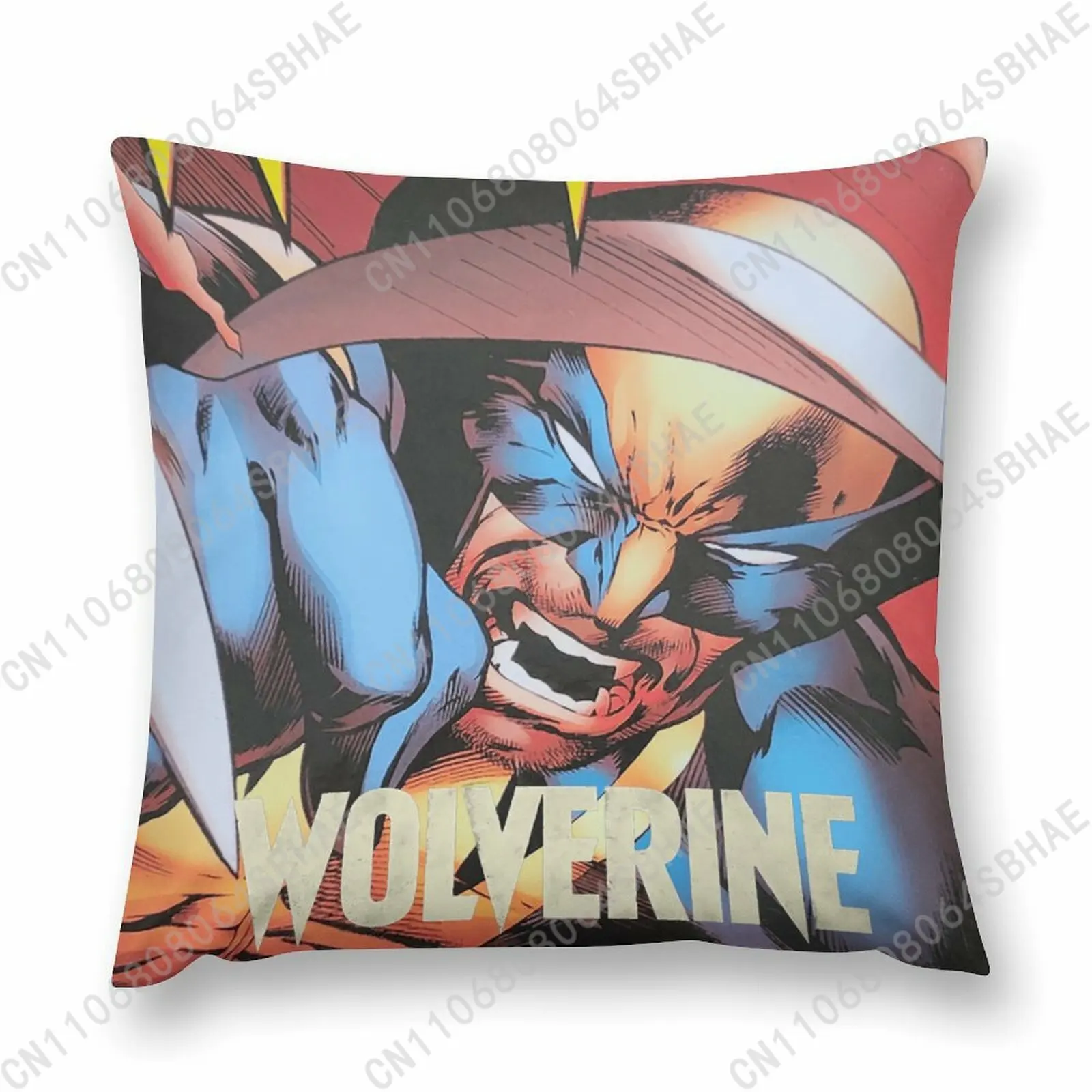 

Marvel Wolverine Custom Pattern Short Plush Pillow Cover Soft Short Fur Cushion Living Room Personalized Decor Cosplay