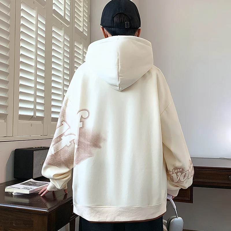 العصرية الرجال هوديي المألوف القطن عارضة هوديي البلوز لربيع الخريف مريحة الشباب نمط شعبي الرجال أعلى