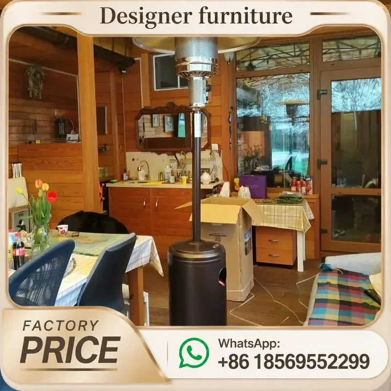 Propane Gas Patio Heater Brown Coated Iron Mushroom Outdoor Garden Heating For Winter Warmth