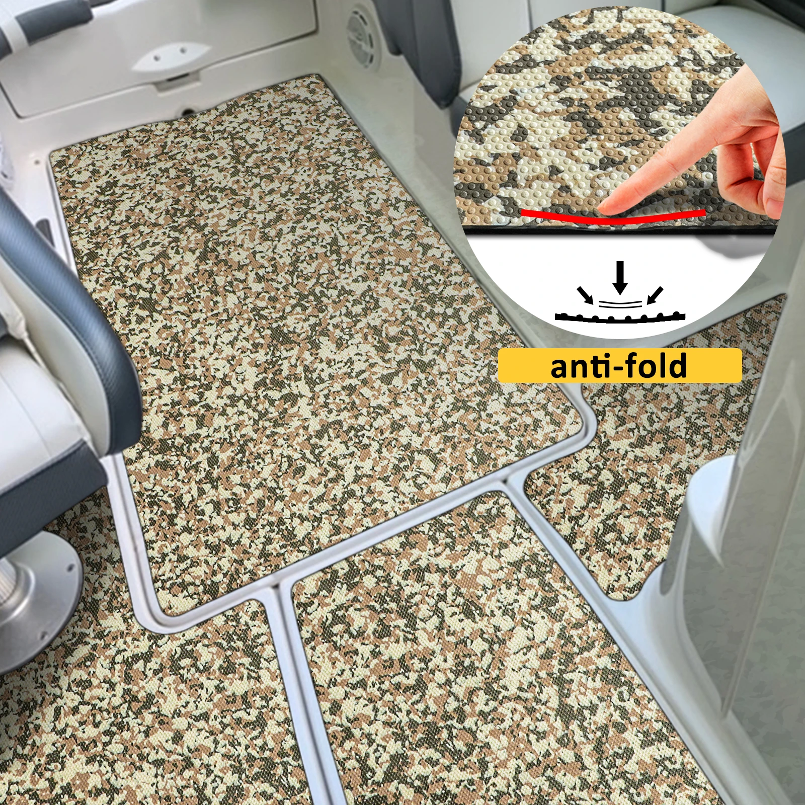 حصيرة مضادة للانزلاق لليخوت EVA مقاس 2400 * 900 مع نمط نقطة دائرية مضغوطة على لوح ركوب الأمواج وبساط القطع الذاتي للقارب