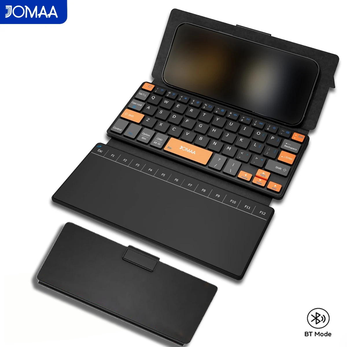 JOMAA Travel Keyboard with Touchpad, Universal Compact Keyboard with Large Trackpad & Any-Angle Stand for Android/iOS/Windows