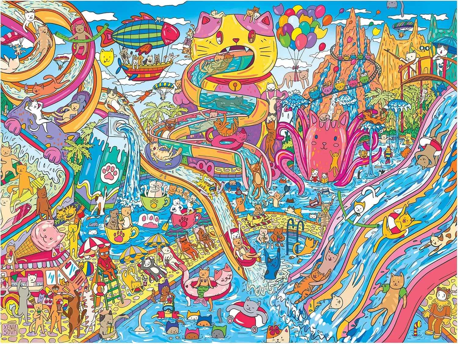 

Пазл-головоломка «Аквапарк» для снятия стресса, 120/300/500/520/1000/1314 деталей, развивающая игрушка-пазл для взрослых и детей, сделай сам