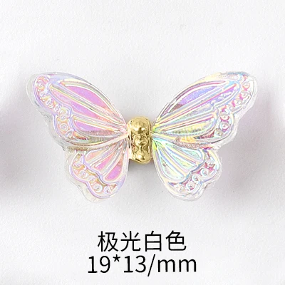 5Pcs farfalla Nail Charms decorazione 3D Aurora realistico fata farfalle gioielli di lusso lucidi accessori strass Manciure