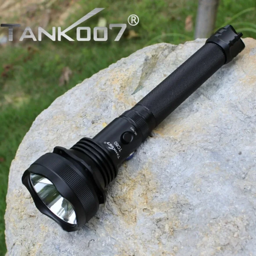 Tank007 TC60 Rechargeable Tactical Flashlight 1200lm Powerful Torch light for Hunting Camping by 2 X18650 Battery