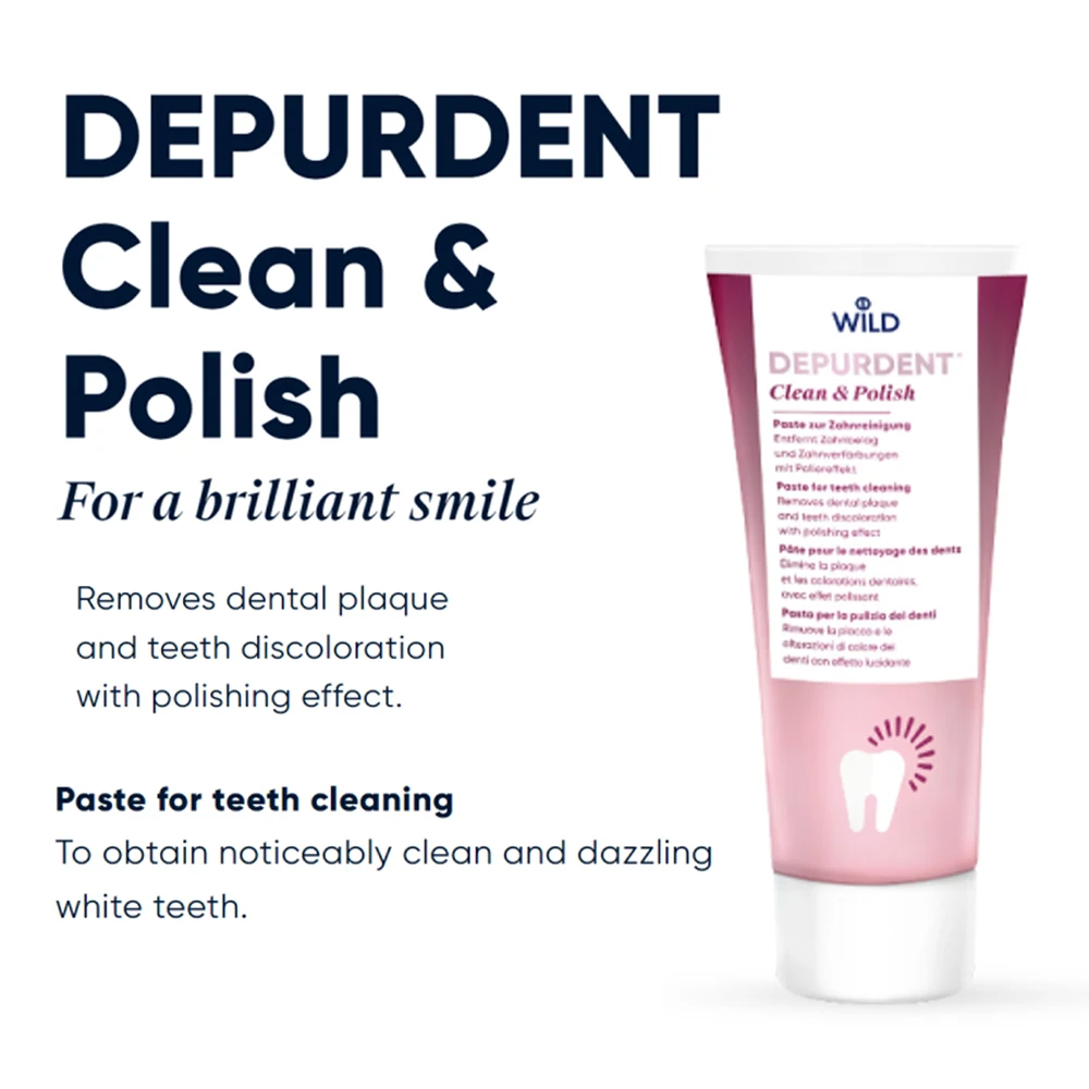 Wild Depurdent Clean And Polish Paste For Teeth Cleaning Purple Toothpaste Dazzling White Tooth Remove Dental Plaque Swiss Made