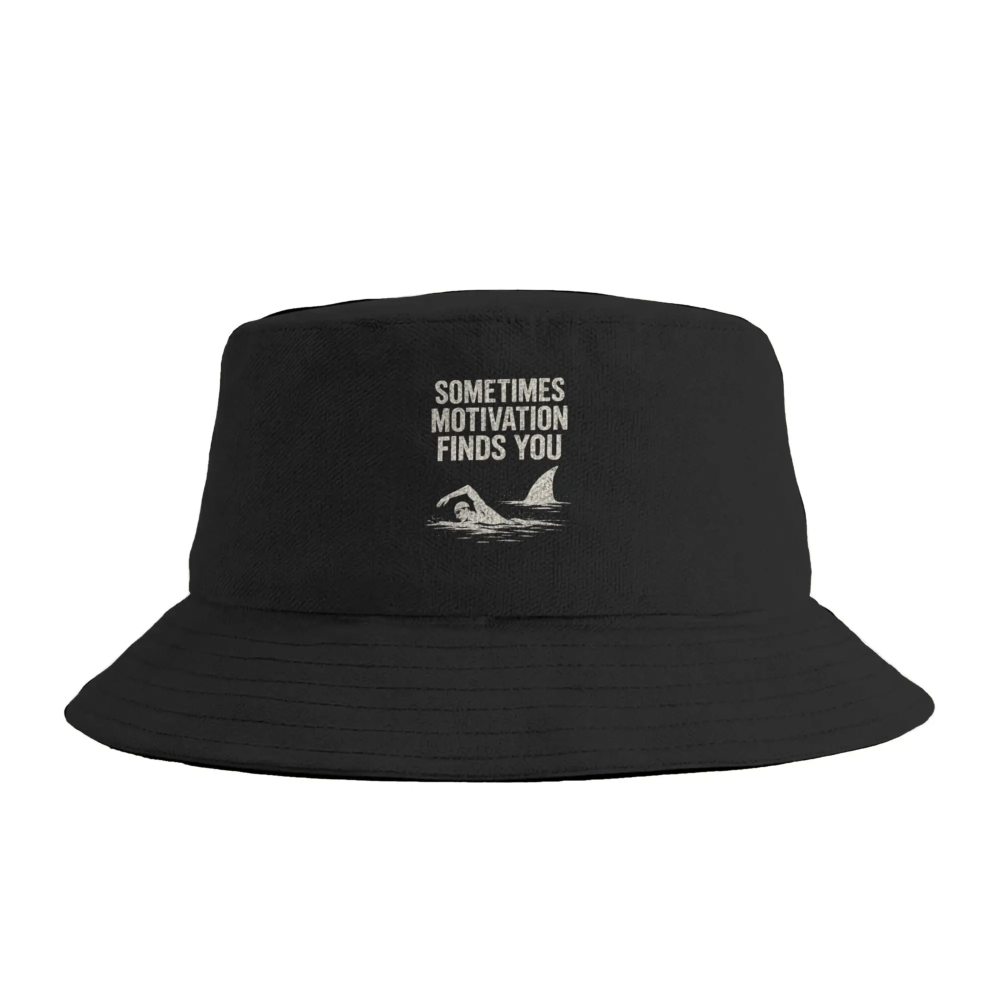 Sometimes Motivation Finds You Motivational Quotes Joke  Bucket Hat  Outdoor Fisherman Caps For Unisex Fashion Visor Hats