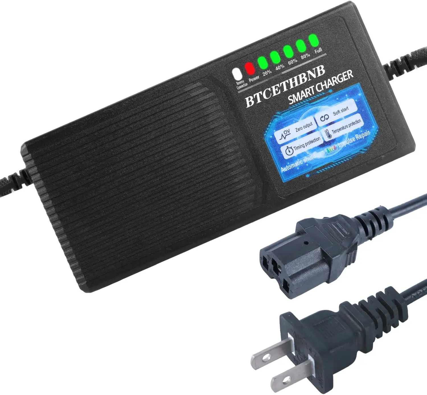 

60V20AH зарядное устройство для свинцово-кислотных аккумуляторов, вход AC110V-220V, автоматическое отключение, вилка с 3 отверстиями