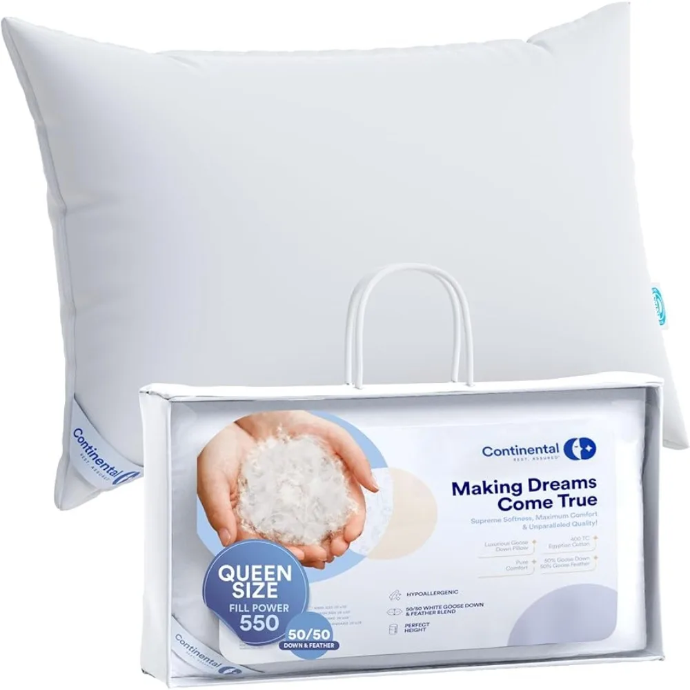 

White Goose Down and Feather Blend Pillow 50% Standard Size Pillow Freight Free Sleeping Pillows Home Textile