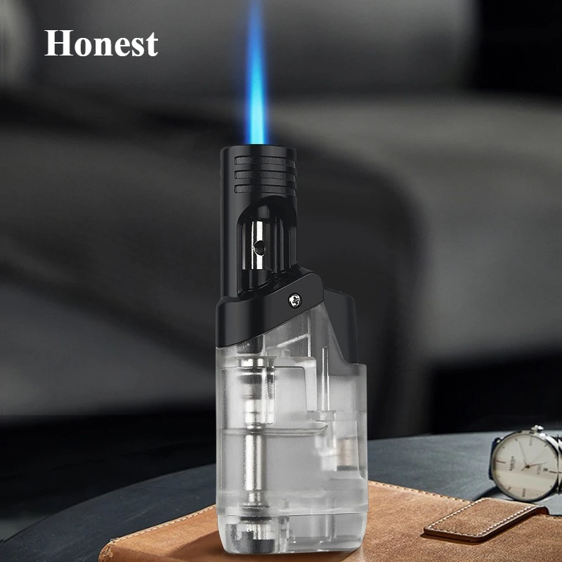 HONEST Windproof Jet Welding Torch Lighter Outdoor Portable Cigar Gas Lighter Men's Smoking Gifts Direct Sales