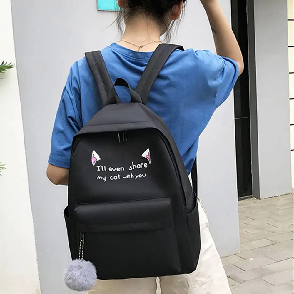 School Tote Canvas Travel Bag Student Bag Handbags Backpack Set