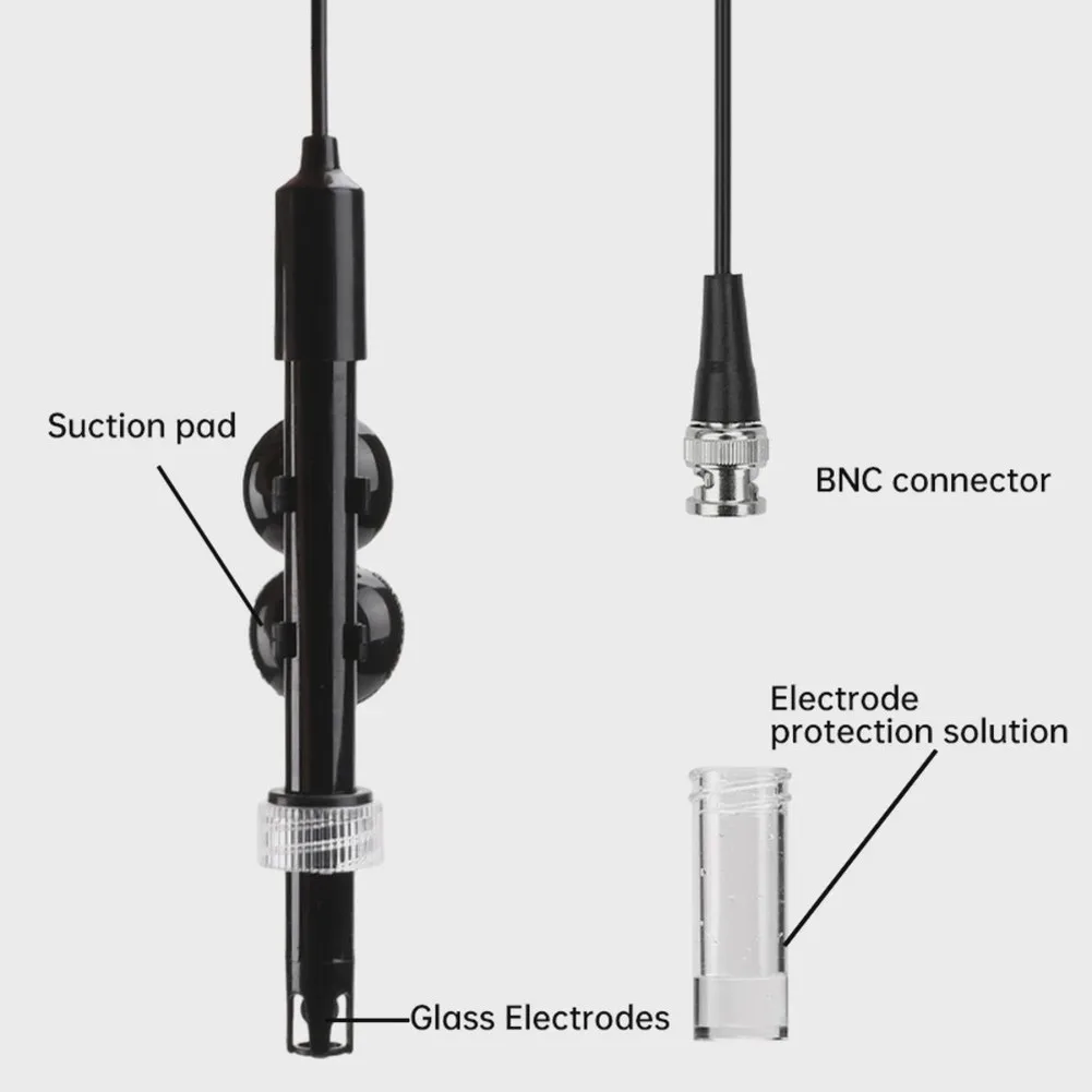 2026 Industrial PH Electrode Probe BNC Connector For Water Quality Testing Hydroponics 0-14 Range 155mm Regulator Sensor Module