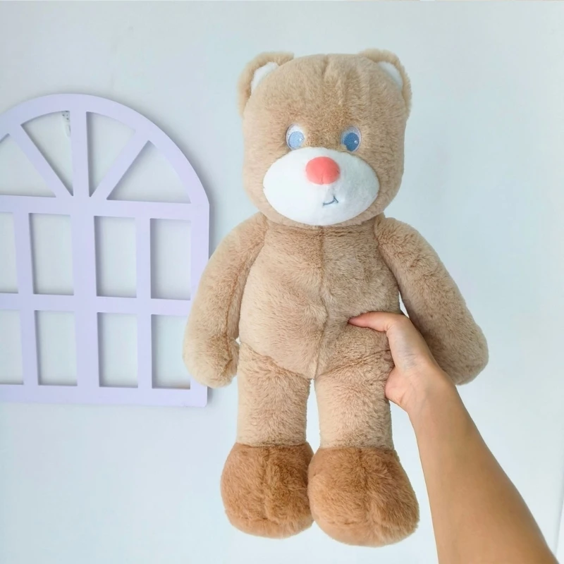 かわいい洗えるぬいぐるみ青い目のクマのおもちゃアレルギーに優しい子供のための旅行コンパニオン 15UB