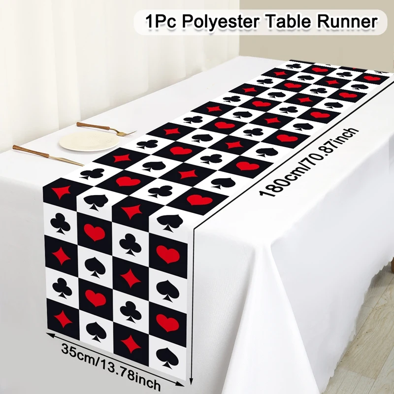 Poker Card Thema Tafelloper Tafelkleed Poker Night Party Decoratie Poker Card Verjaardagsfeestje Supplies Thuis Eettafel Decor