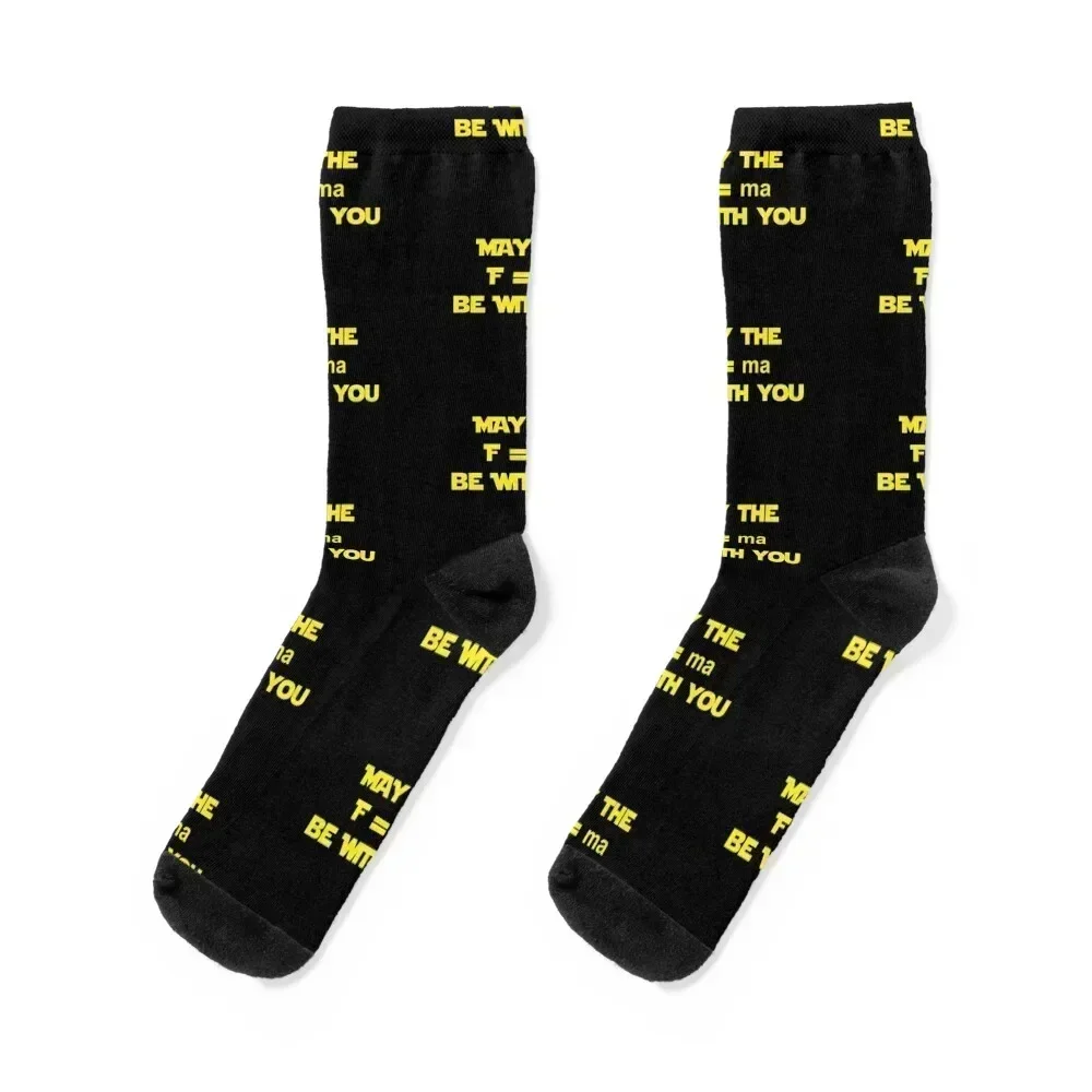 

May the f=ma be with you Socks Novelties warm winter Men's Non-slip Socks Man Women's ankle Wholesale cool Man Socks Women's