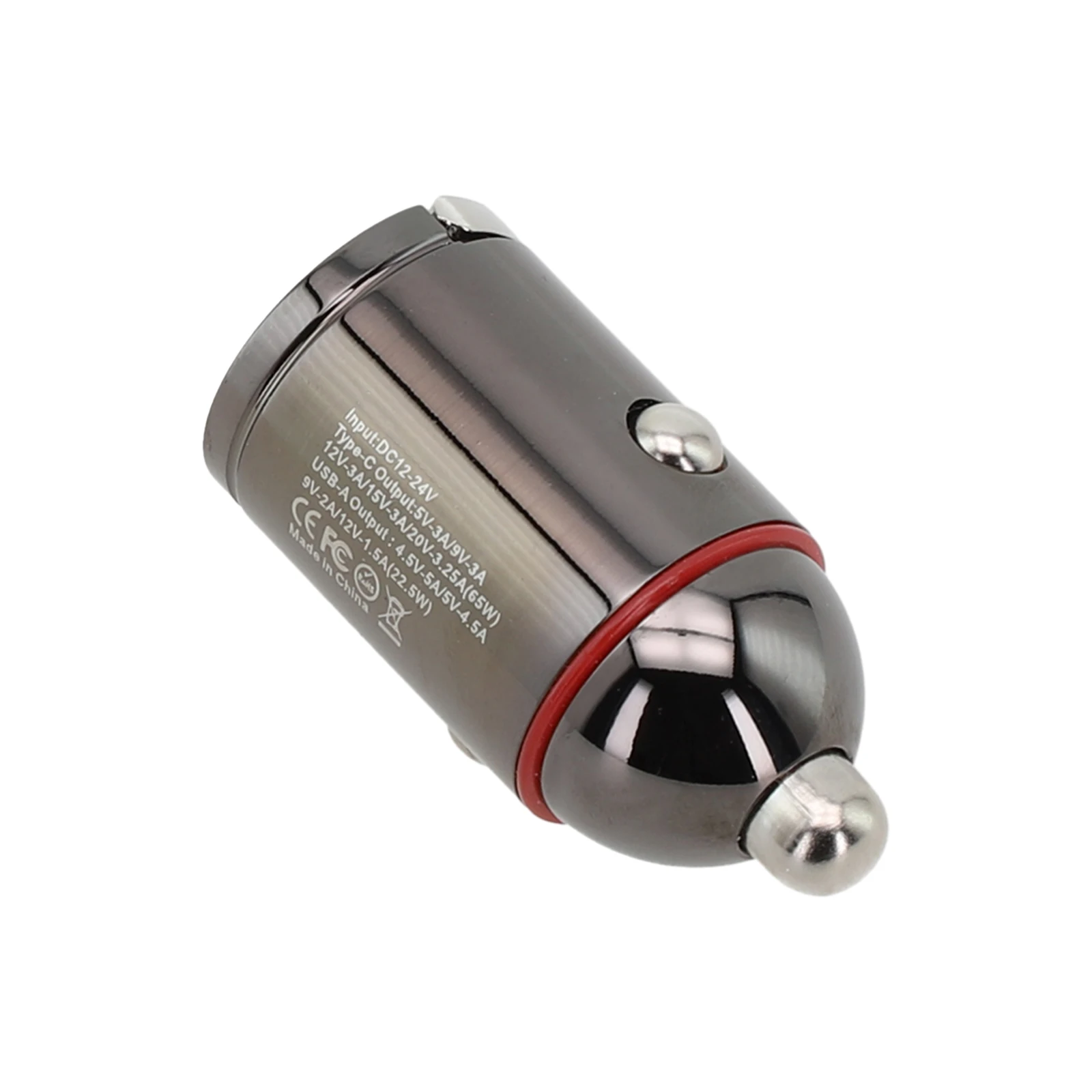 Compact Dual USB Car Charger, Fast Charge Adapter, Aluminium Alloy+ABS Construction, Excellent Heat Dissipation