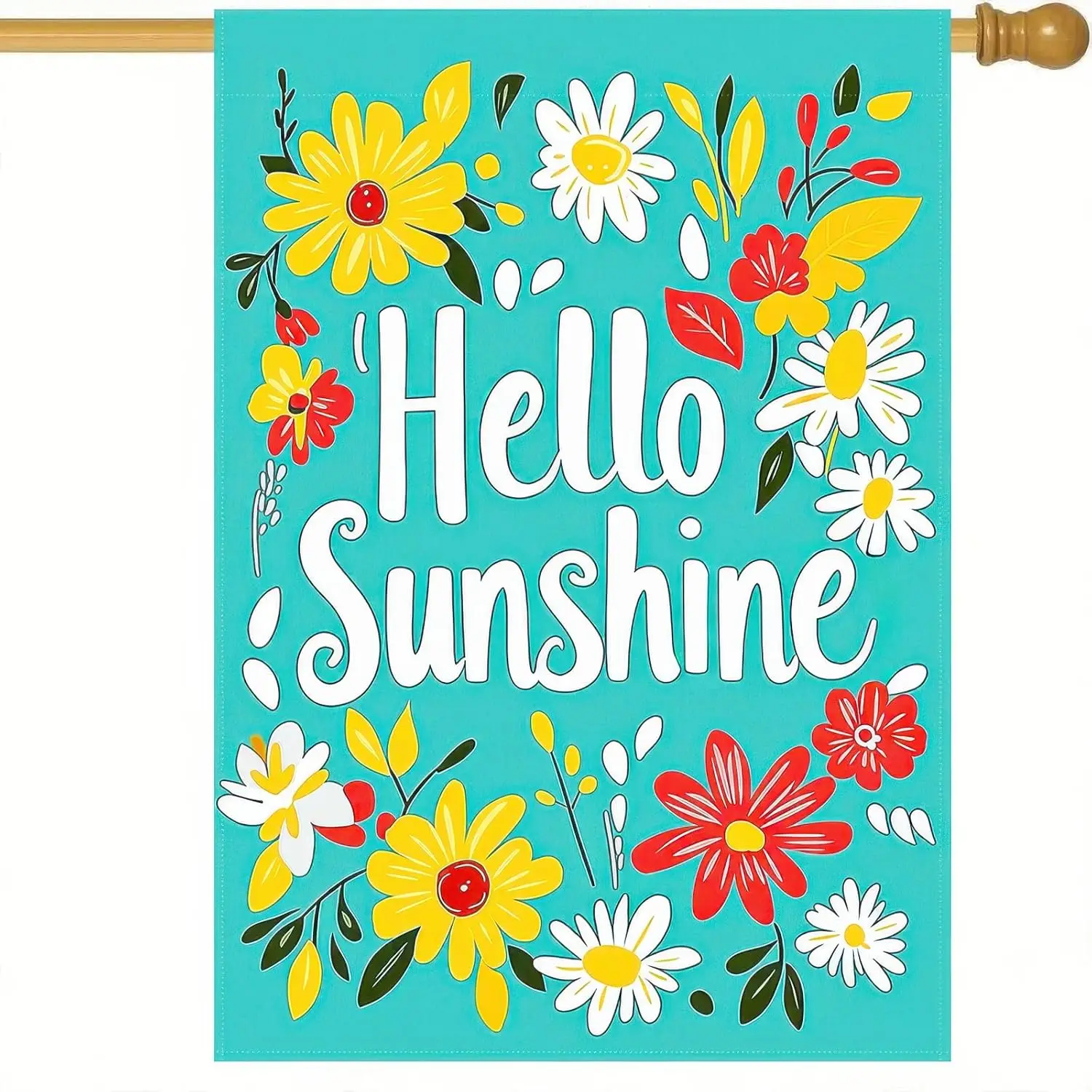BlissYard Hello Sunshine Summer Garden Flags 12x18 Double Sided Flag Spring Summer Outdoor Decor with Radiant Sun and Sunflo WWP