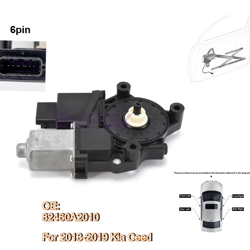 

BUPEK передний правый двигатель стеклоподъемника со стороны пассажира для Kia Ceed 2013-2019 годов, электрический стеклоподъемник, высокое качество 82460A2010