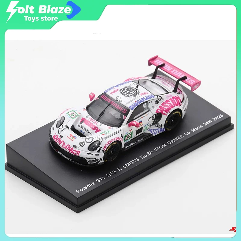 

Спарк 1/64 # Коллекционная модель автомобиля Porsche 911 GT3 R LMGT3 2025 24H Le Mans Iron Dames из сплава, имитация, для мальчиков, игрушка, подарок