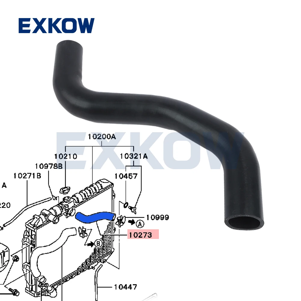 

RHD Upper Radiator Hose for Mitsubishi Pajero Montero II 1990-2004 V23C V23W V25W V43W V45W MR127893 MB538803