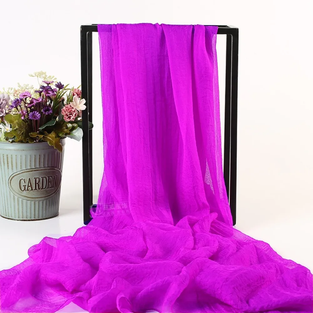 新しいシフォン生地スカーフ無地抗 UV ビーチスカーフマルチカラーソフトロングラップショールギフト