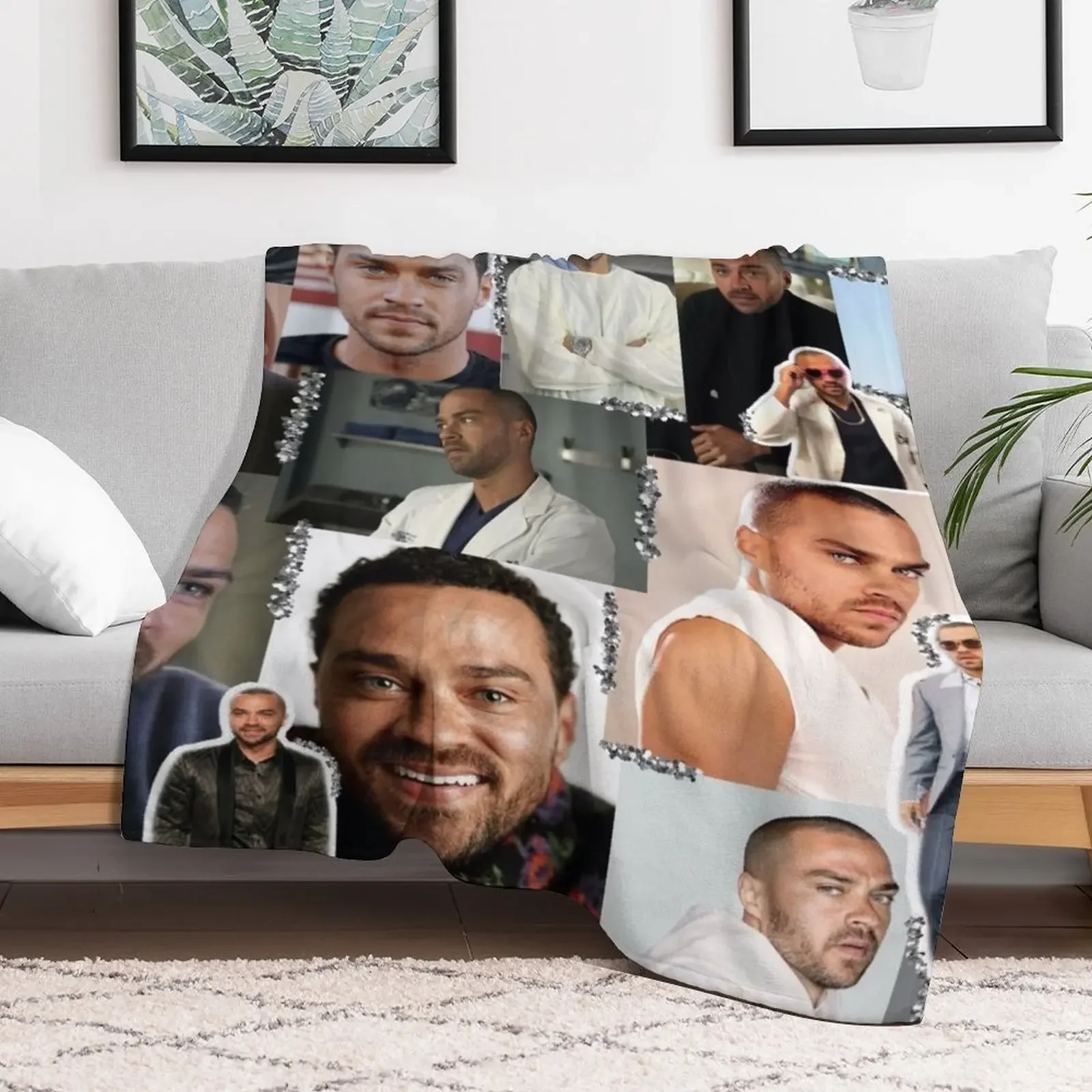 Jackson Avery Collage Throw Blanket Personalized Gift Hairy Sofas Blankets